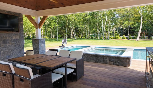 Beautiful compound with saltwater pool, spa, outdoor cooking! in West Tisbury